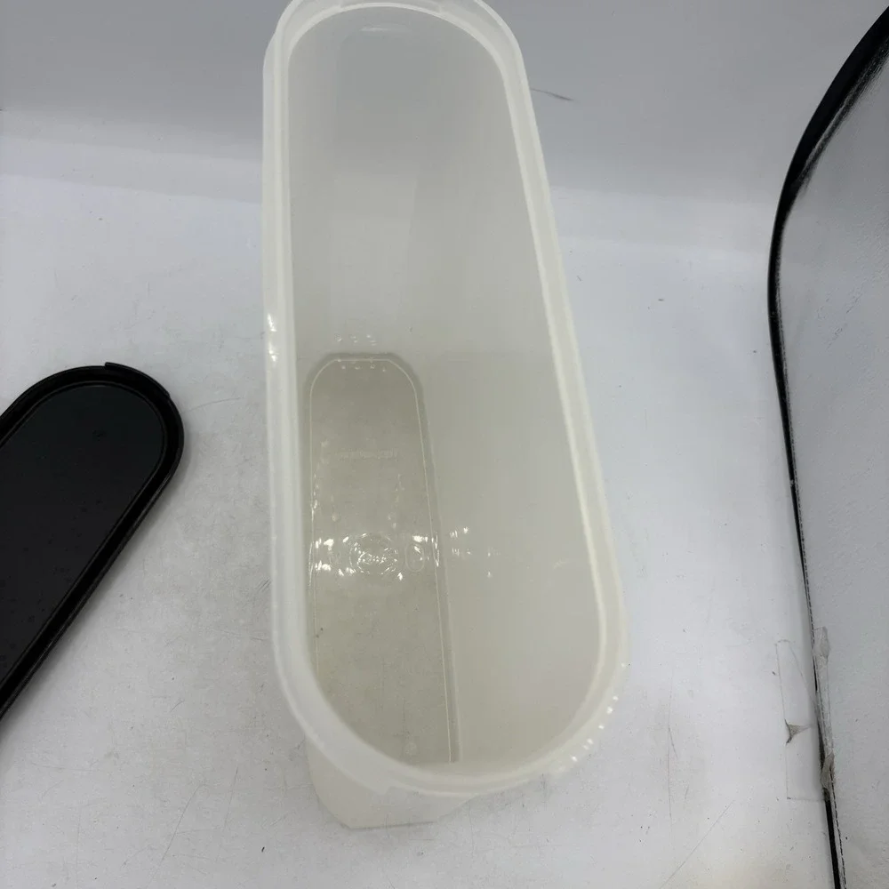 Tupperware Storage Container Modular Mate 4 Clear Super Oval 2351C-2 Black Lid